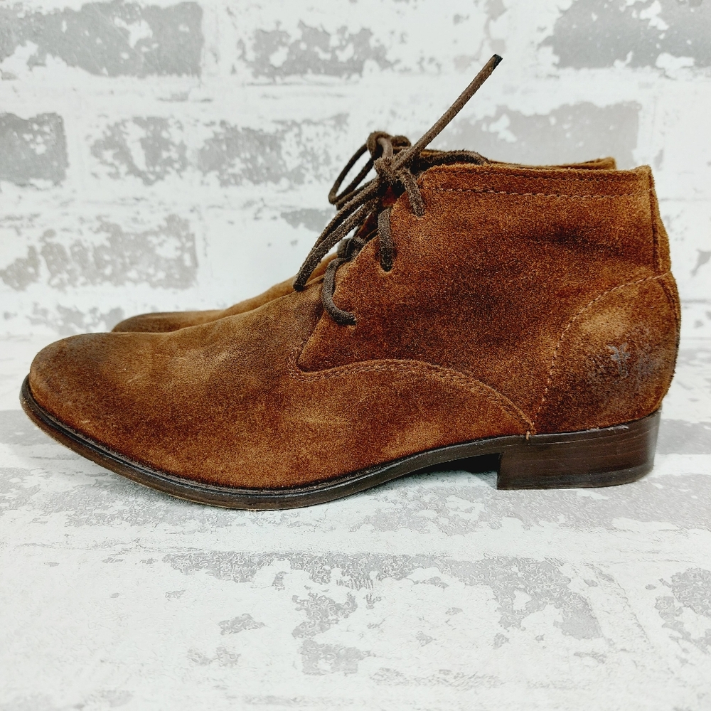 Frye Brown Suede Ankle Boots